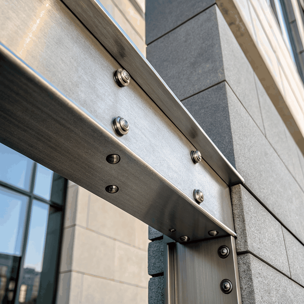 Close up of museum-grade architectural lighting joint