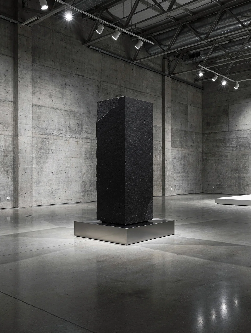 Monolithic light installation in dark space